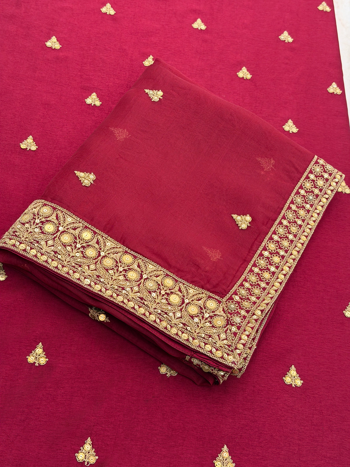 Ruby Royale – Sabya-Inspired Luxury Bridal Suit