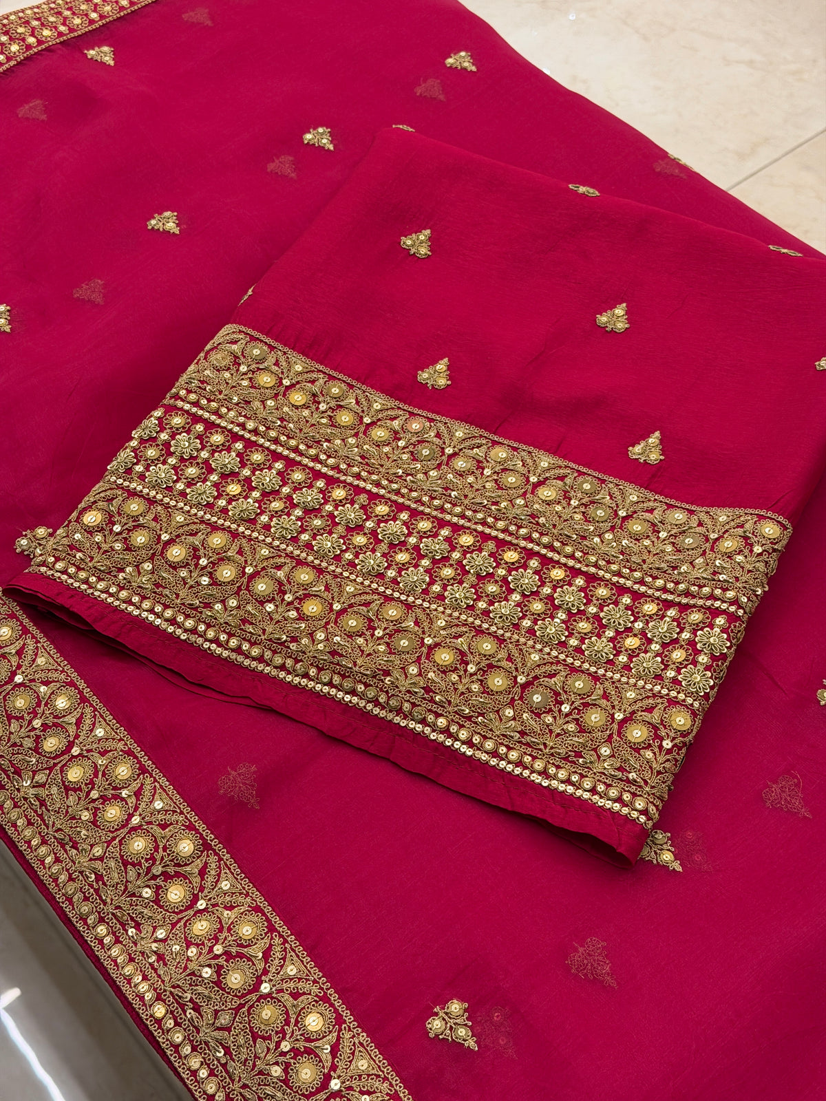 Ruby Royale – Sabya-Inspired Luxury Bridal Suit