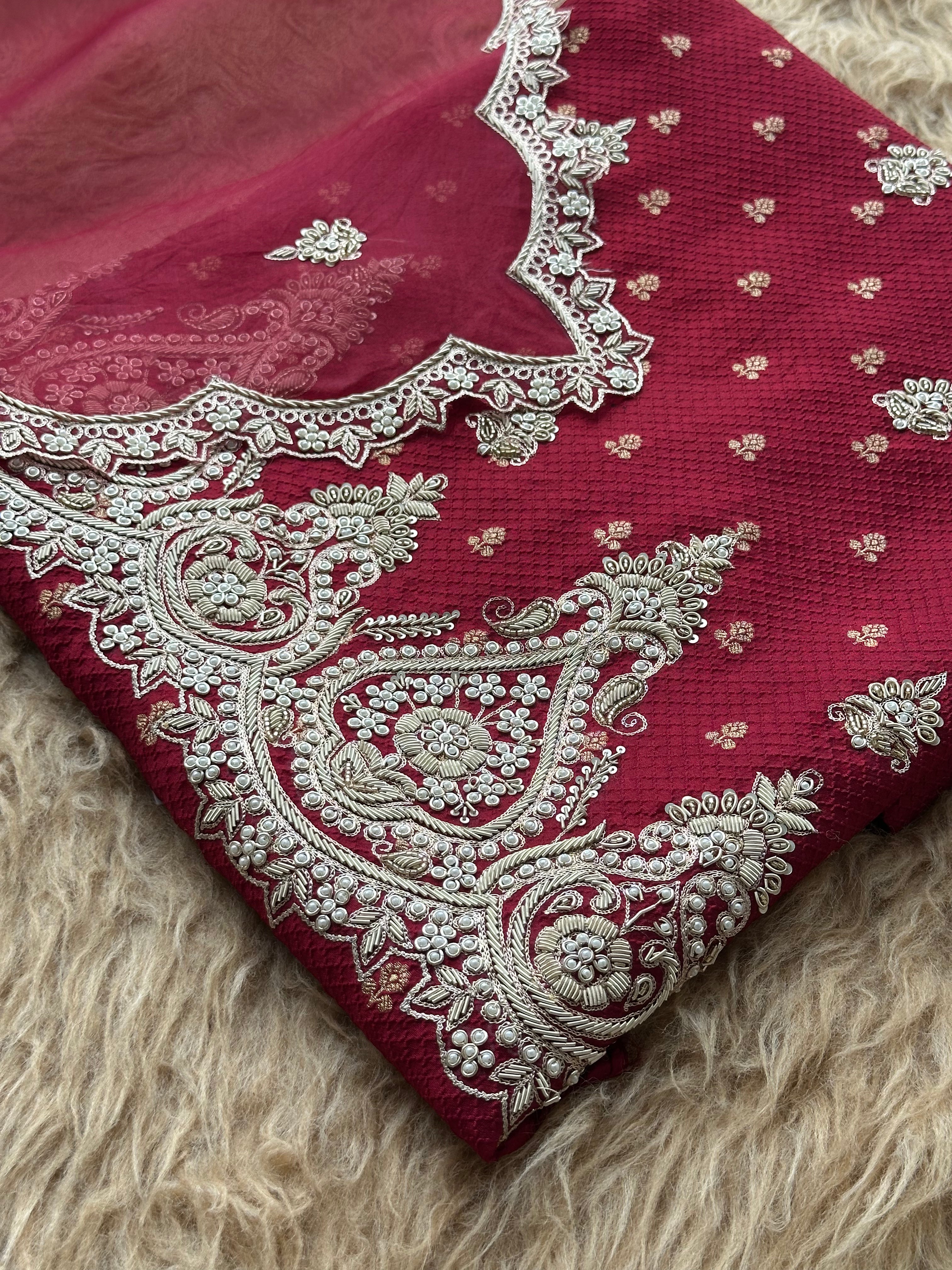 Designer Suit with Heavy Zardozi Embroidered Statement