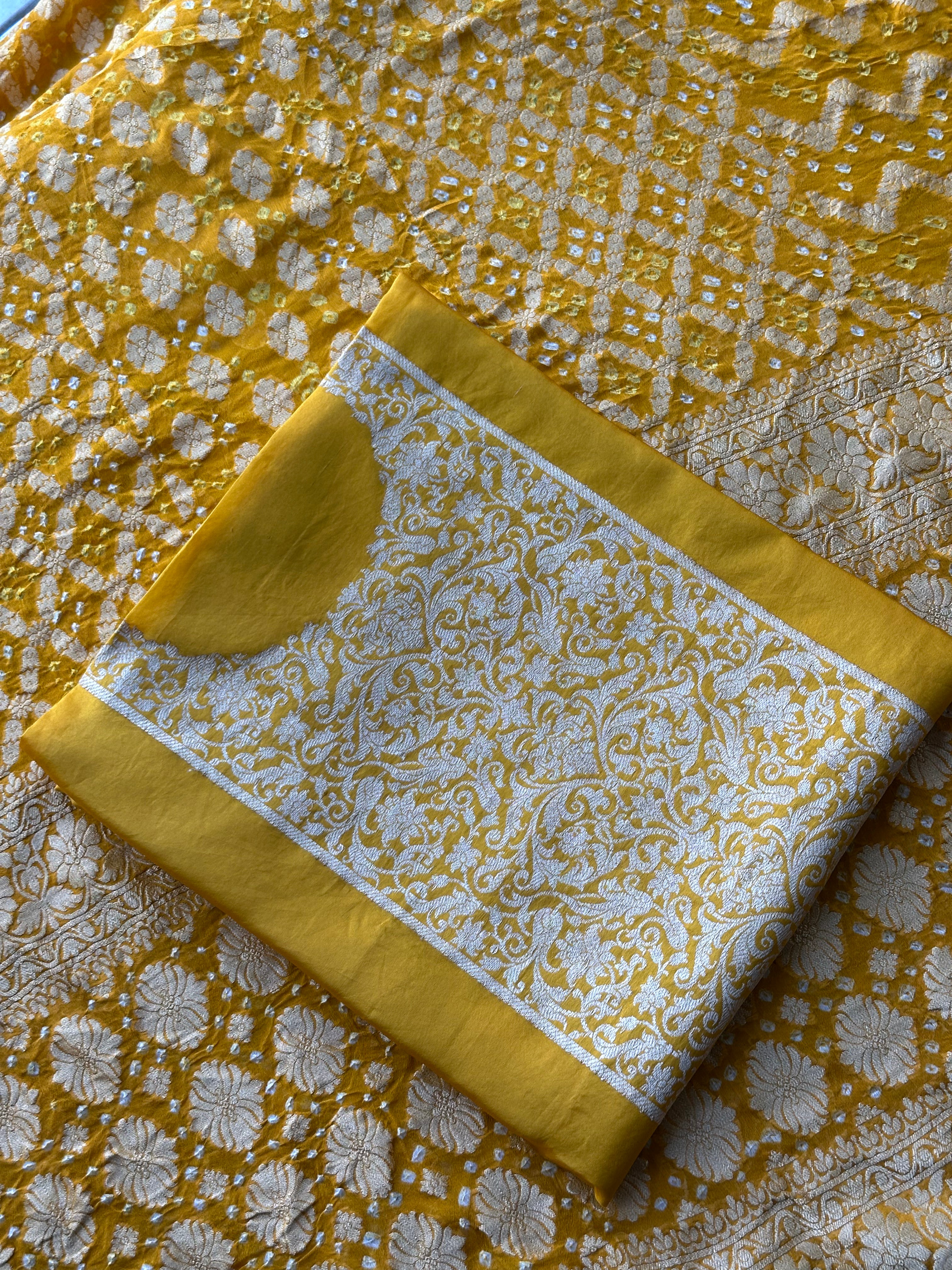 Pure Silk Khaddi Embroidered Suit with Banarasi Gharchola Dupatta
