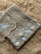 Ivory Blossom Hand-Embroidered Organza Suit Set