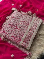 Ruby Regal Dabka Embroidered Festive Suit Set