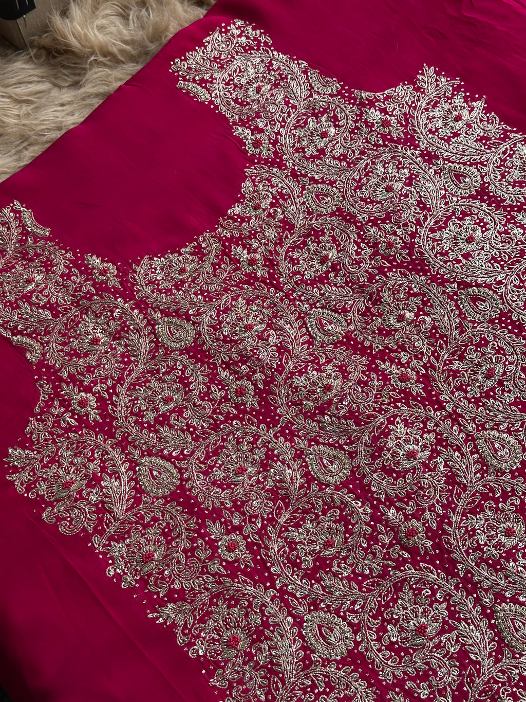 Ruby Regal Dabka Embroidered Festive Suit Set