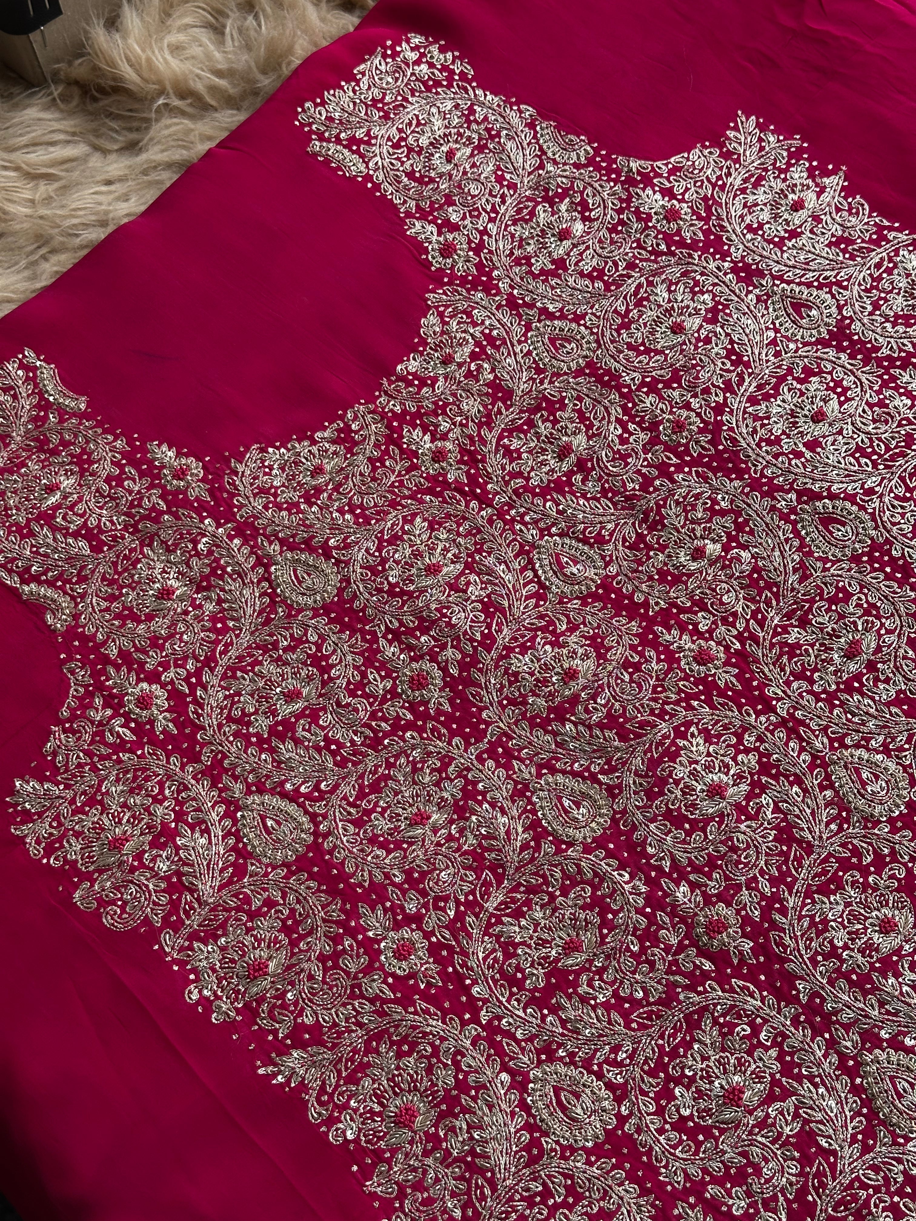 Ruby Regal Dabka Embroidered Festive Suit Set