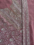 Blush Rose Hand-Embroidered Festive Suit Set