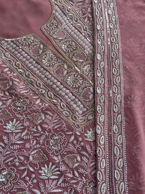 Blush Rose Hand-Embroidered Festive Suit Set