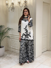 Ivory Noir Chinon Sharara Set