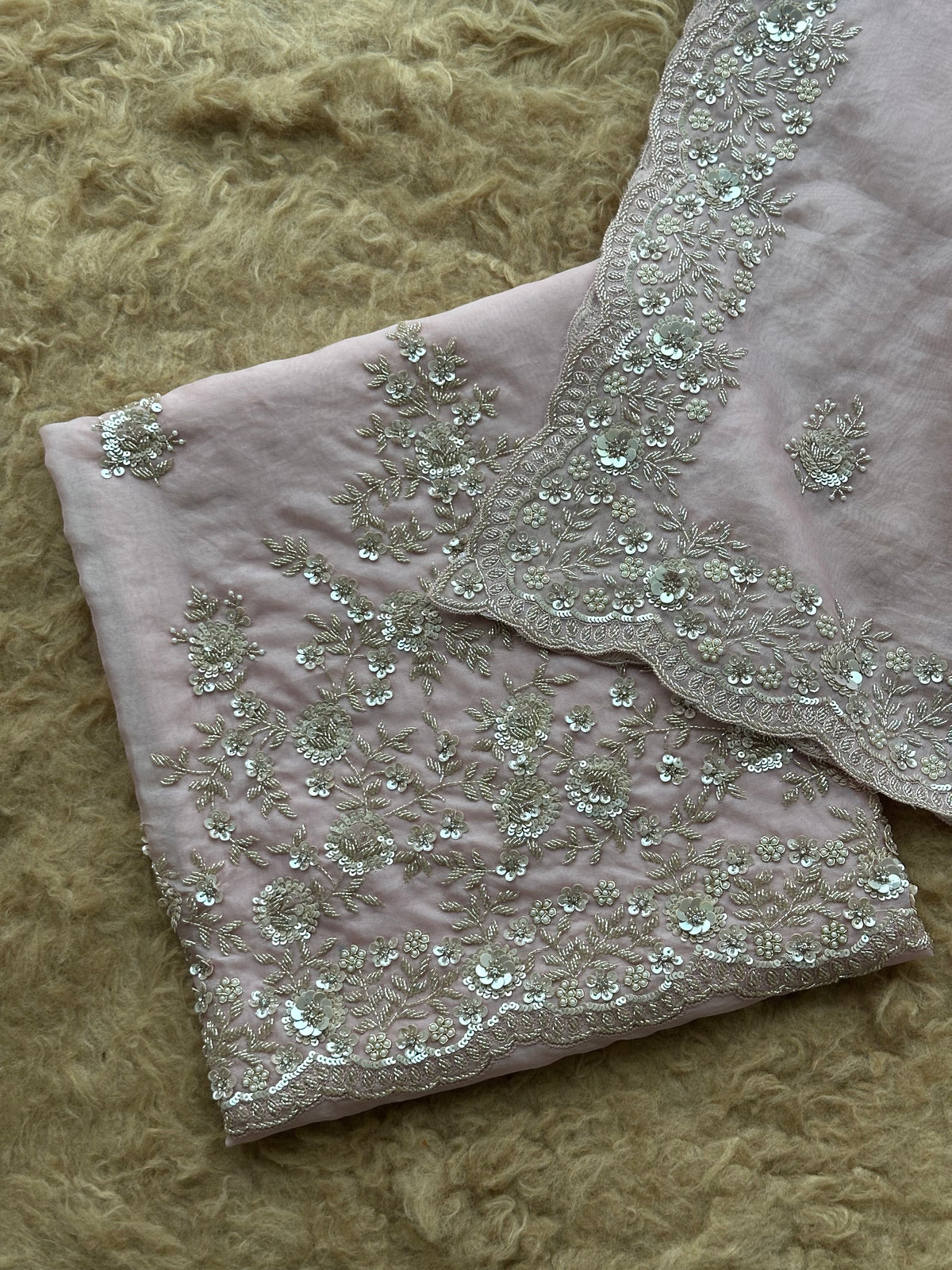 Celestial Bloom Embroidered Suit Set