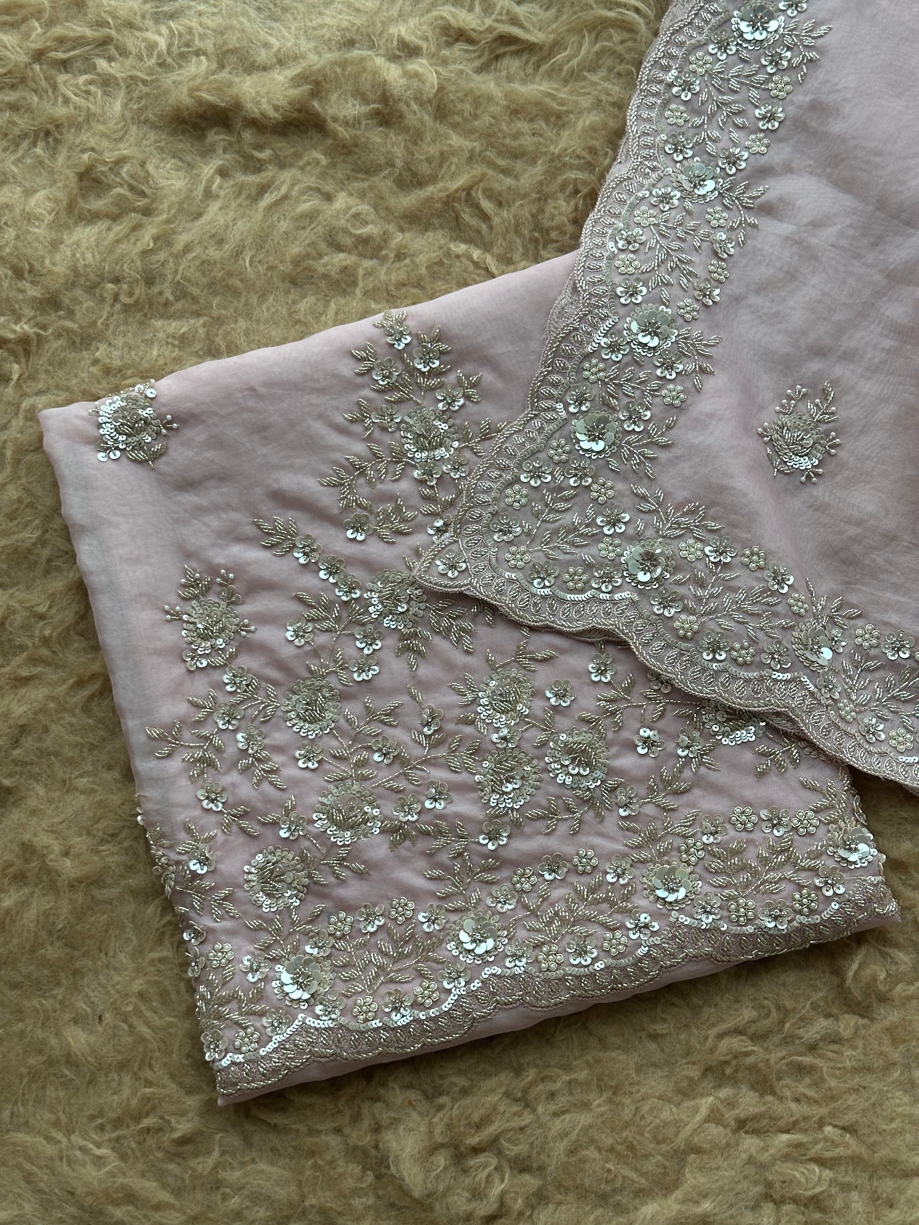 Celestial Bloom Embroidered Suit Set