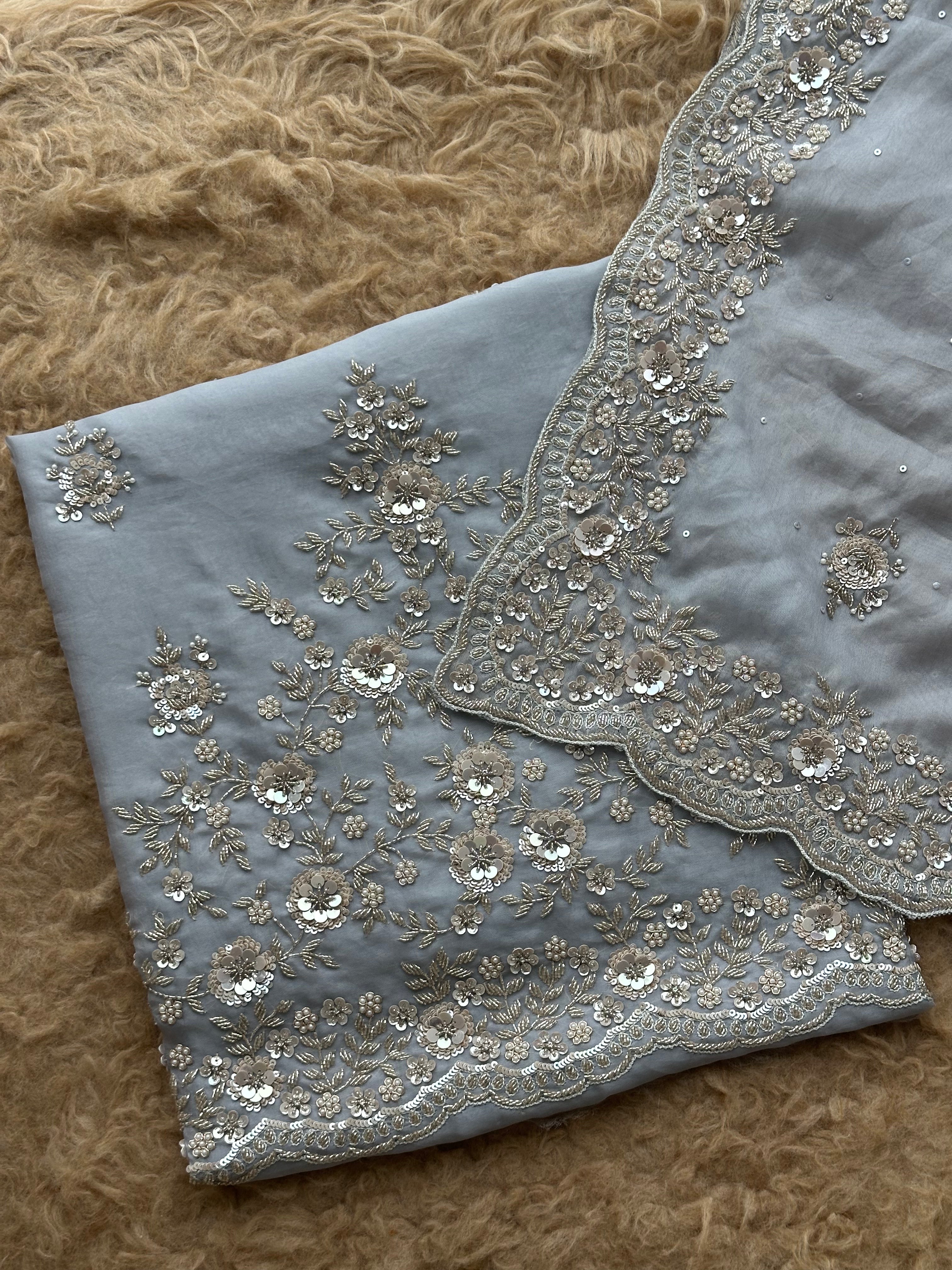 Celestial Bloom Embroidered Suit Set