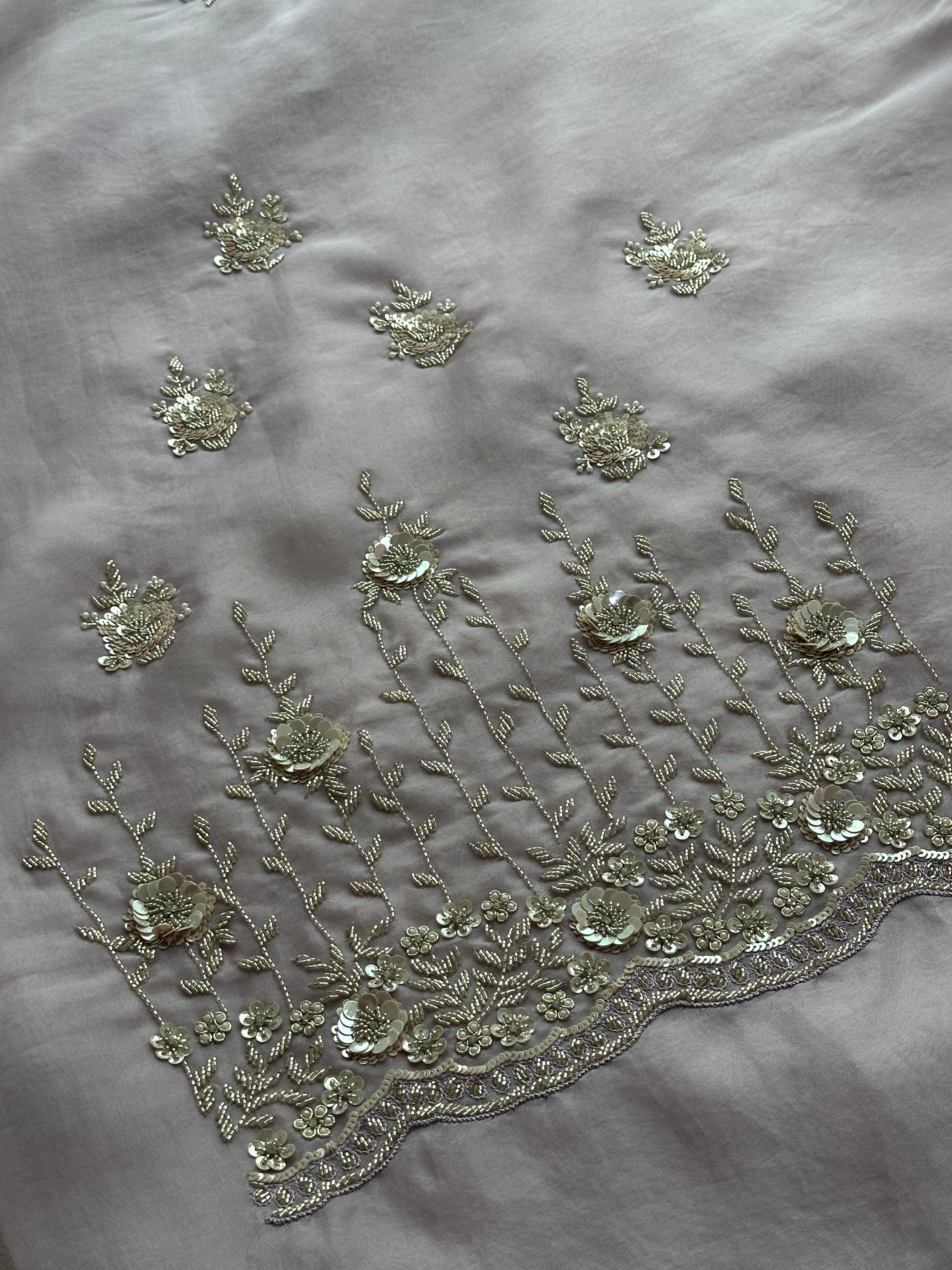 Celestial Bloom Embroidered Suit Set