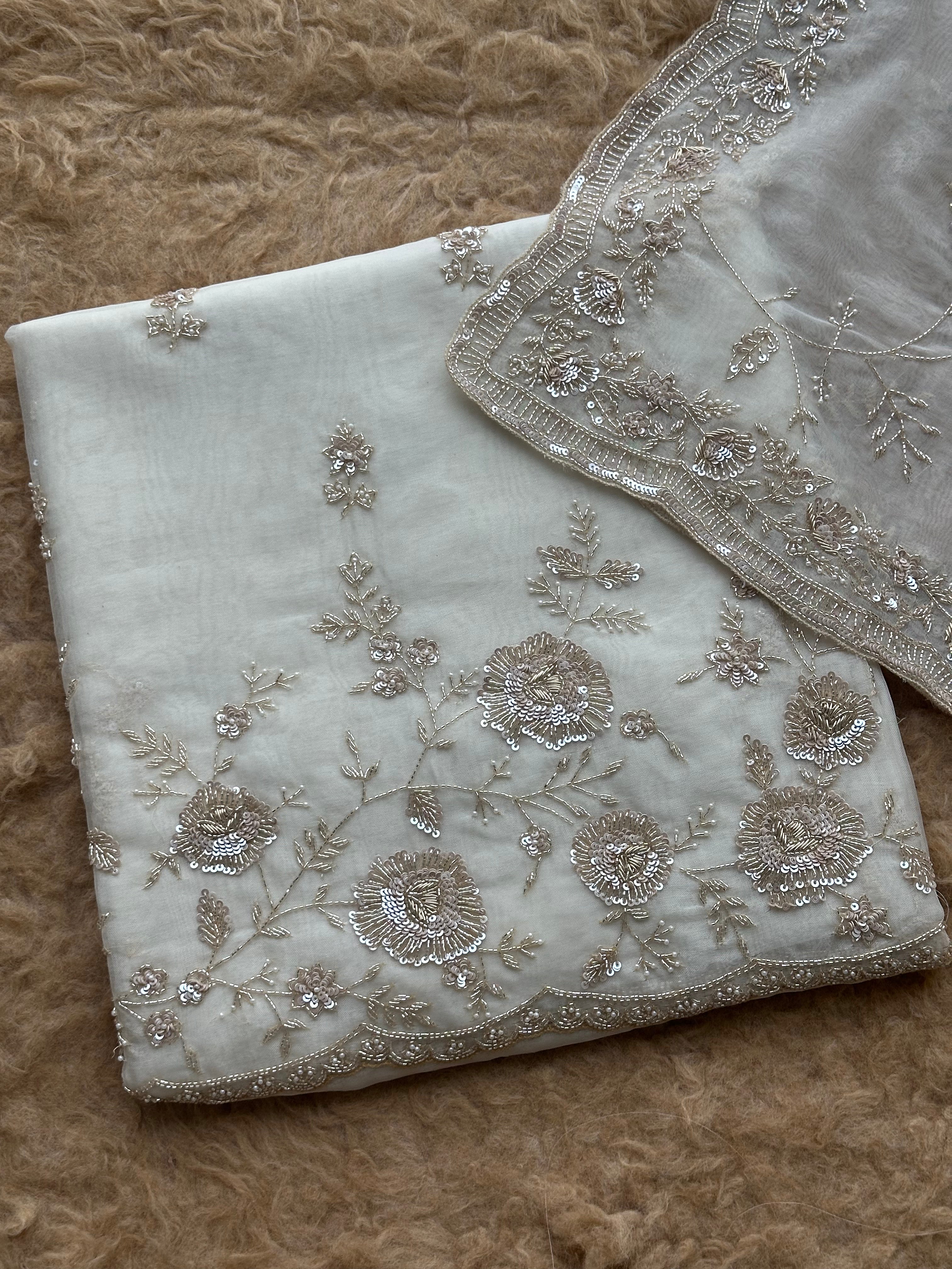 Classic Floral Embroidered Suit
