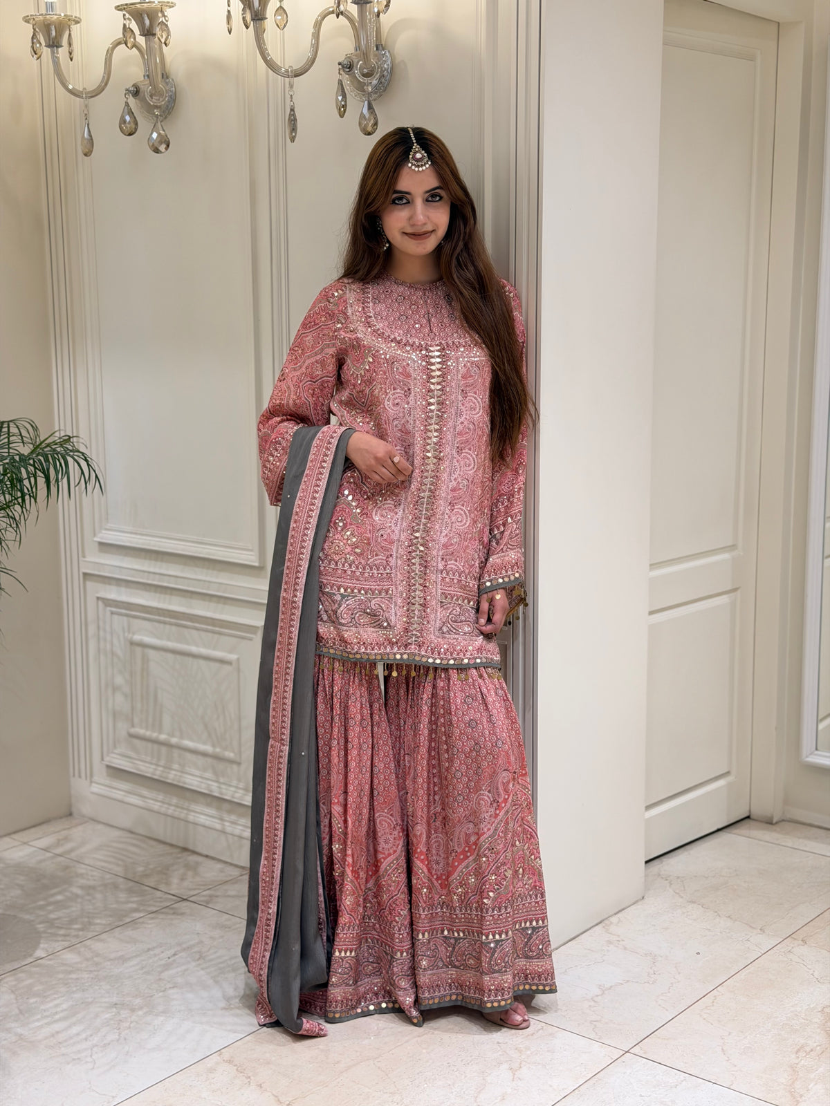 Noor-e-Gota Crepe Gharara Set