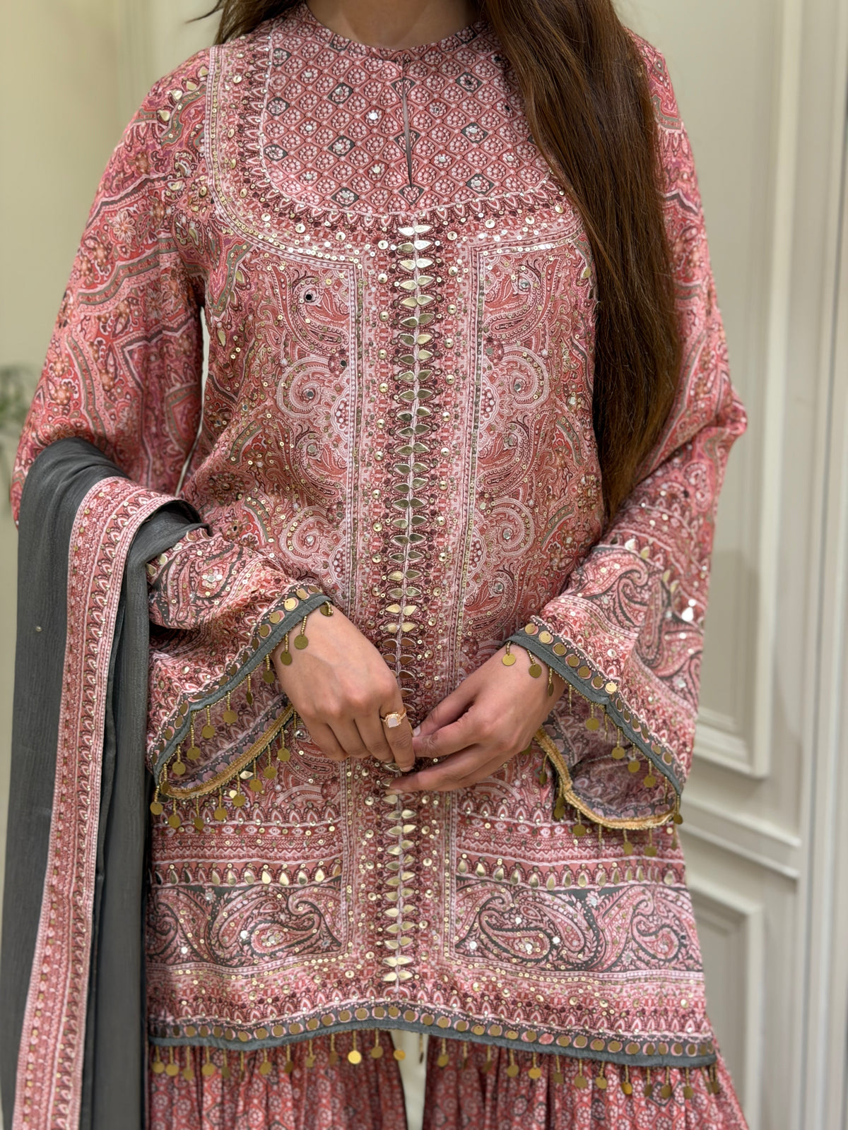 Noor-e-Gota Crepe Gharara Set