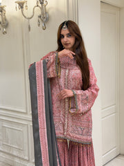Noor-e-Gota Crepe Gharara Set