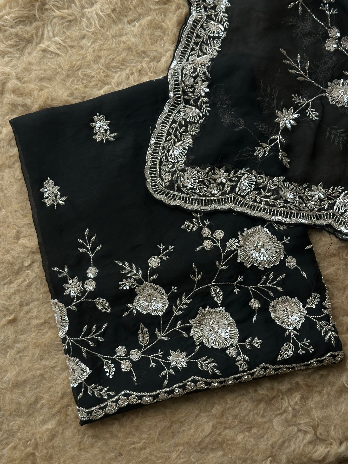 Classic Floral Embroidered Suit