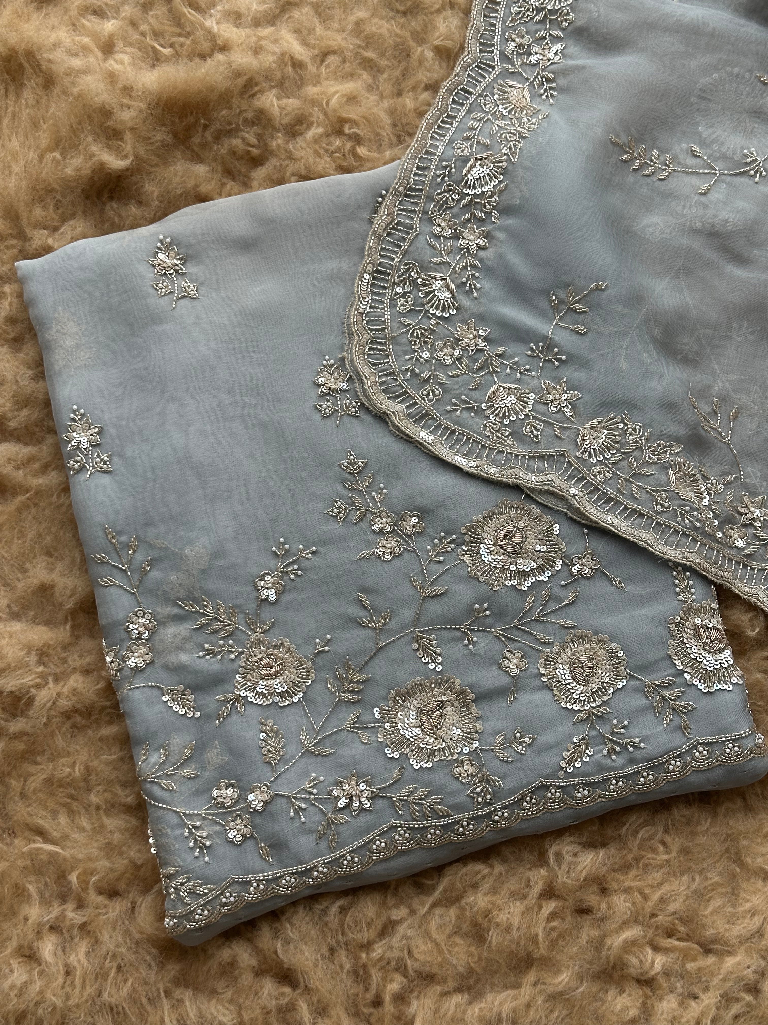 Classic Floral Embroidered Suit