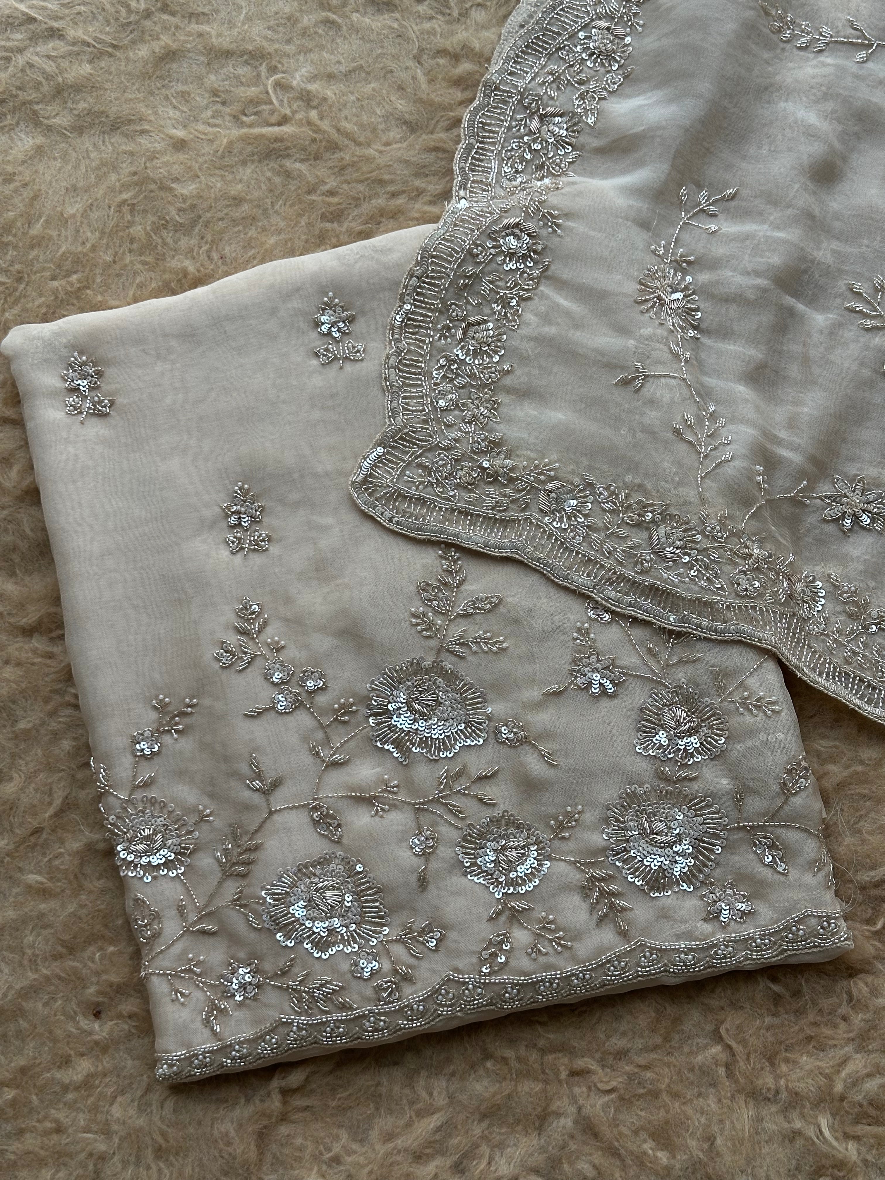 Classic Floral Embroidered Suit
