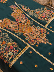 Hand-Embellished Pure Crepe Suit Set with Organza Dupatta