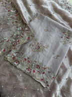 Delicate Floral Thread & Sequin Work Suit