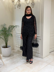 Cutdana & Sequin Embellished Net Co-ord Set