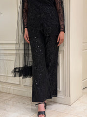 Cutdana & Sequin Embellished Net Co-ord Set