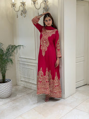 Cutdana Embellished Chinon Anarkali Set