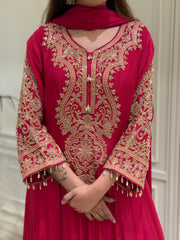 Cutdana Embellished Chinon Anarkali Set