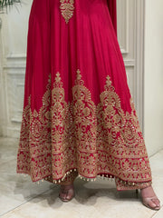 Cutdana Embellished Chinon Anarkali Set