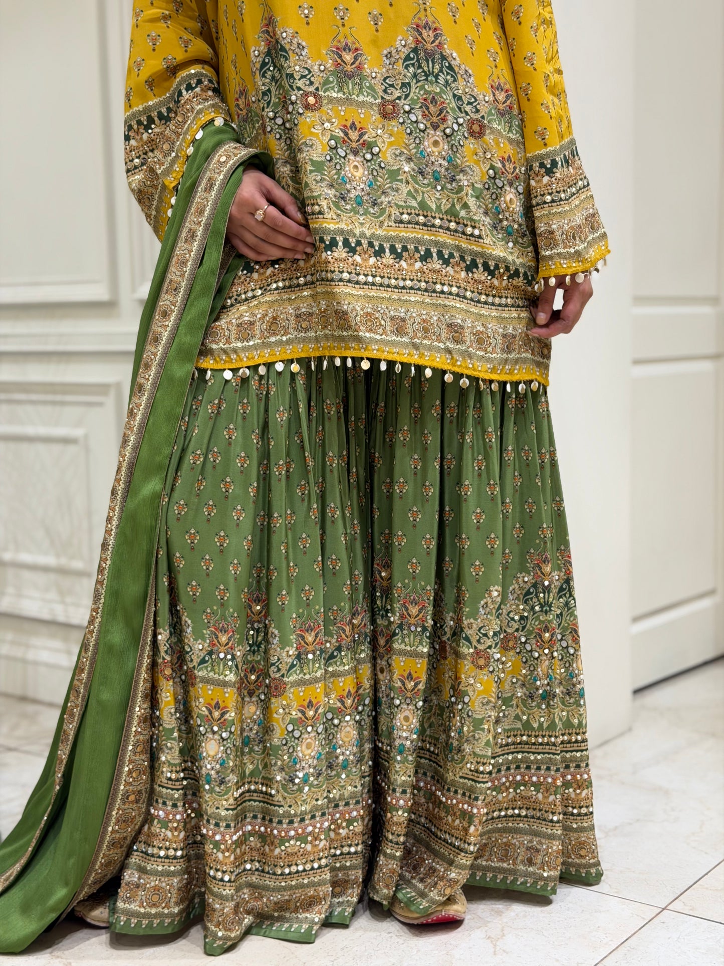 Pearl Mirage Crepe Gharara Set