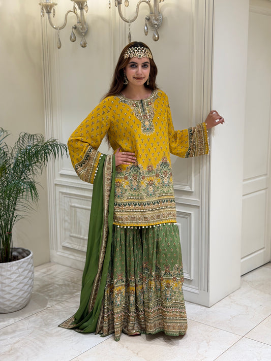 Pearl Mirage Crepe Gharara Set