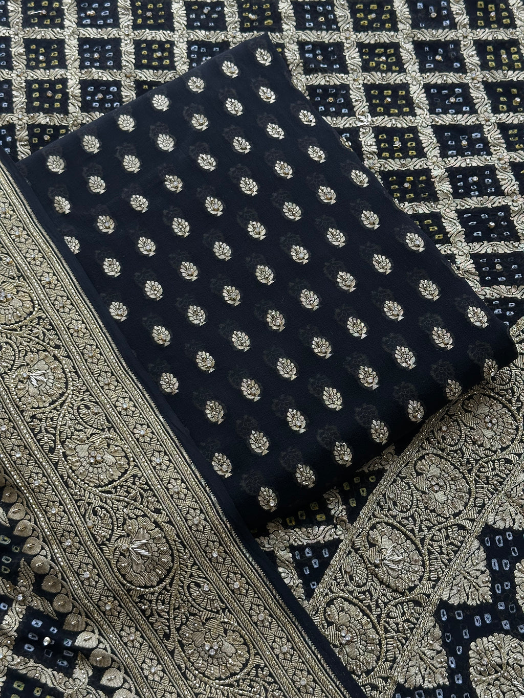 Handloom Zari Dabka Kadhana Suit Set
