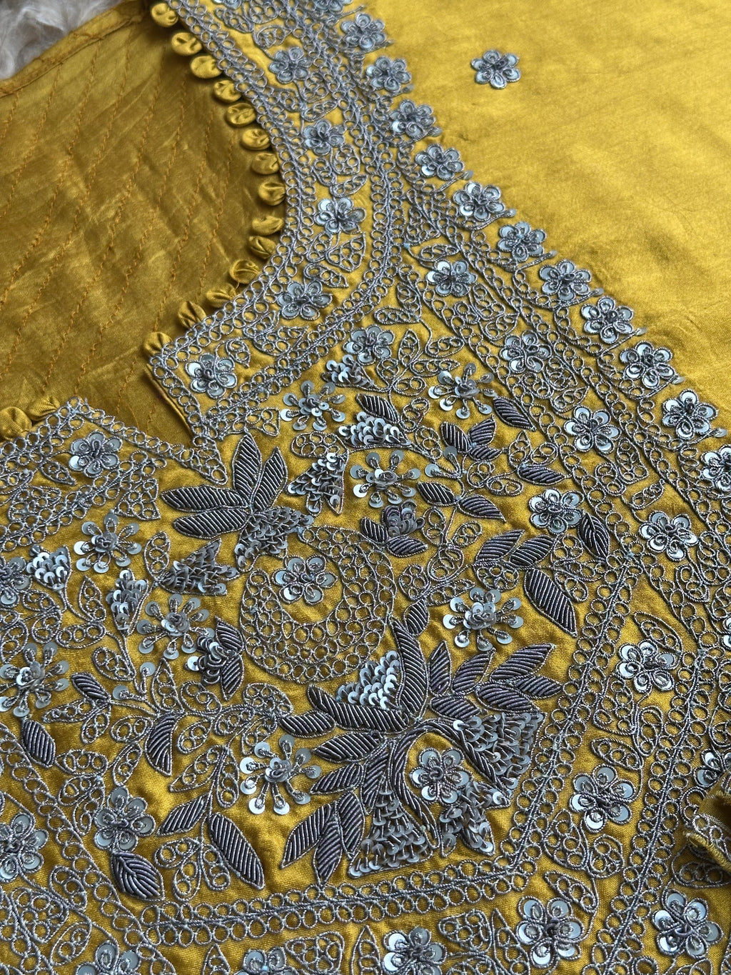 Zar Gul Mustard Embroidered Luxury Suit