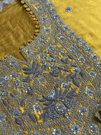 Zar Gul Mustard Embroidered Luxury Suit