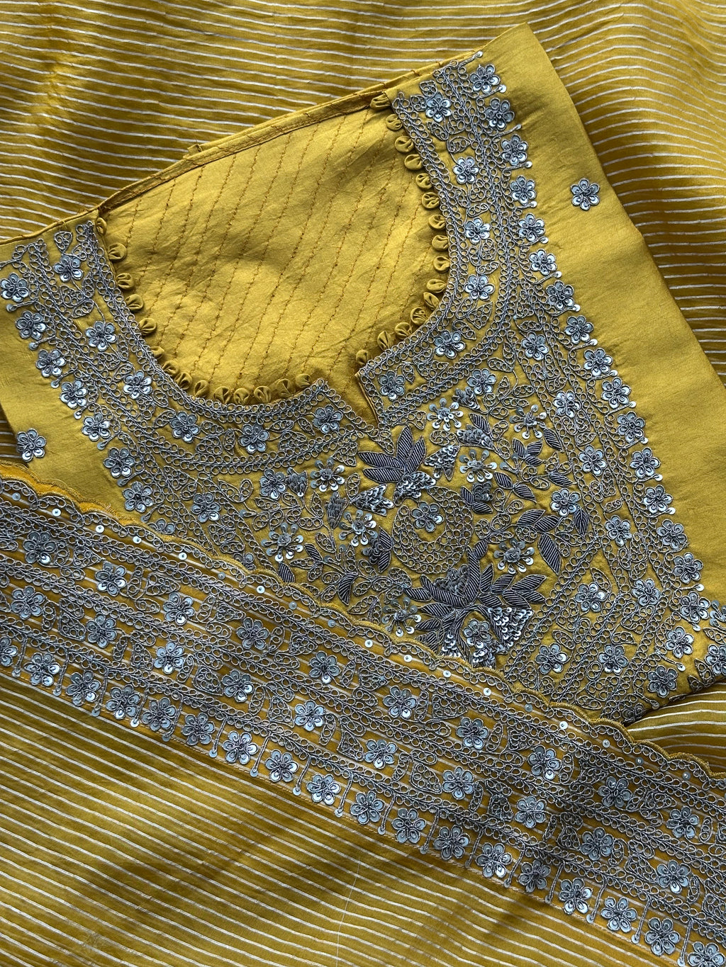 Zar Gul Mustard Embroidered Luxury Suit
