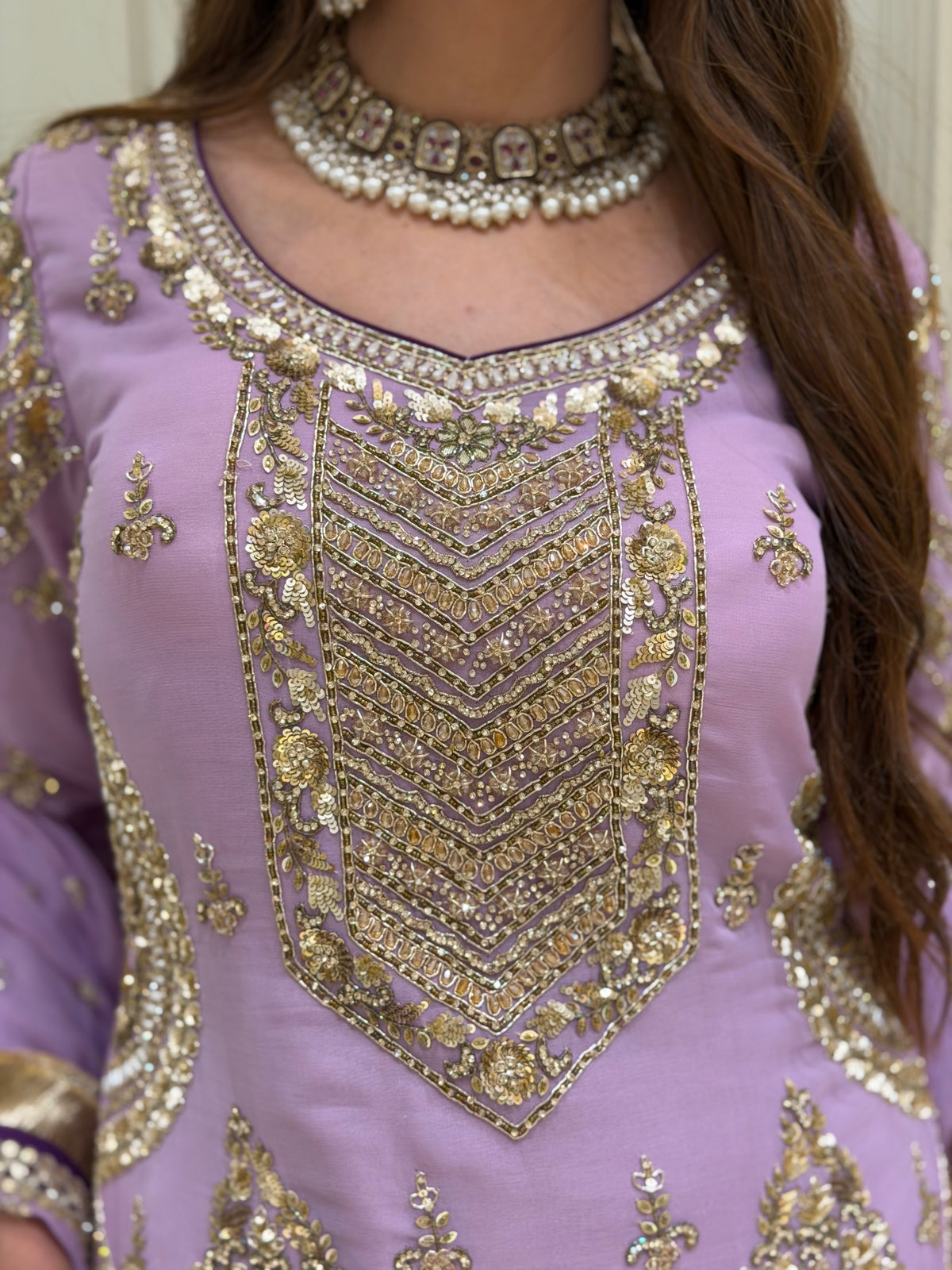 Lavender Royale Luxury Georgette Gharara Set