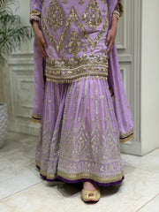 Lavender Royale Luxury Georgette Gharara Set