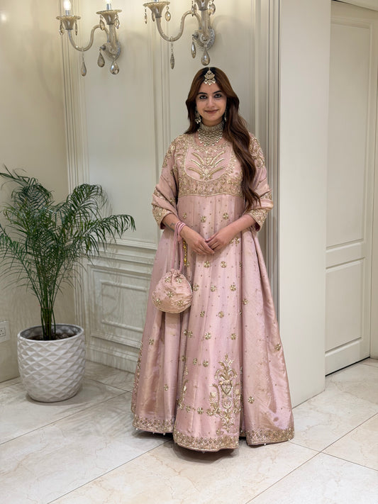 Blush Royale Tissue Silk Luxury Anarkali