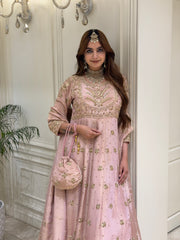 Blush Royale Tissue Silk Luxury Anarkali