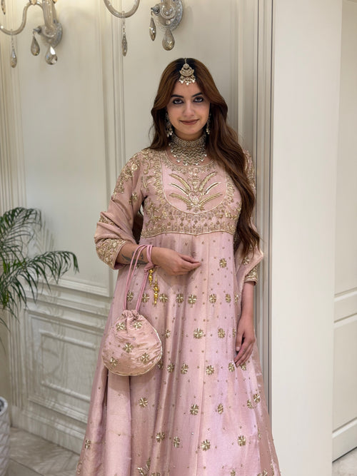 Blush Royale Tissue Silk Luxury Anarkali
