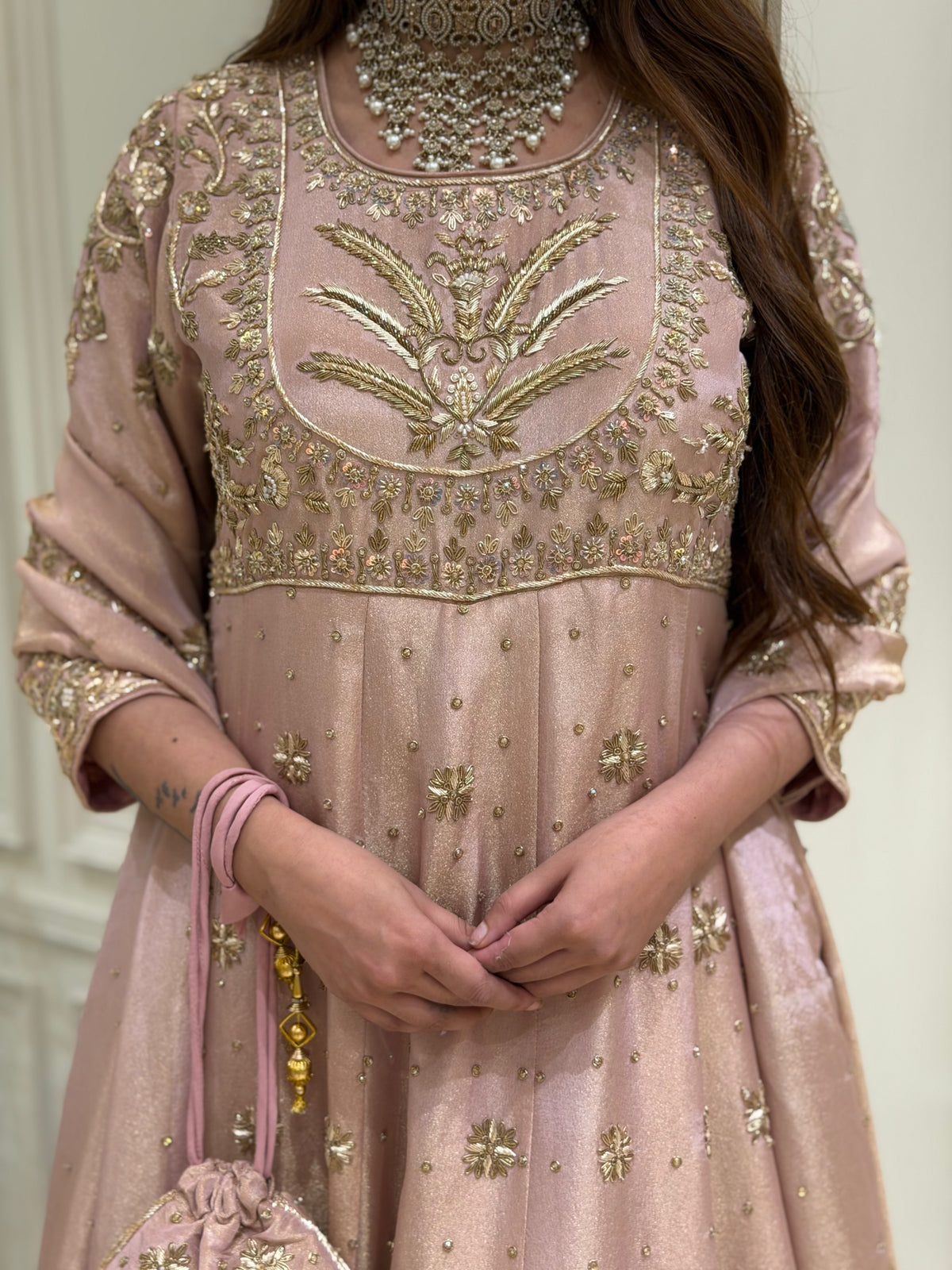 Blush Royale Tissue Silk Luxury Anarkali