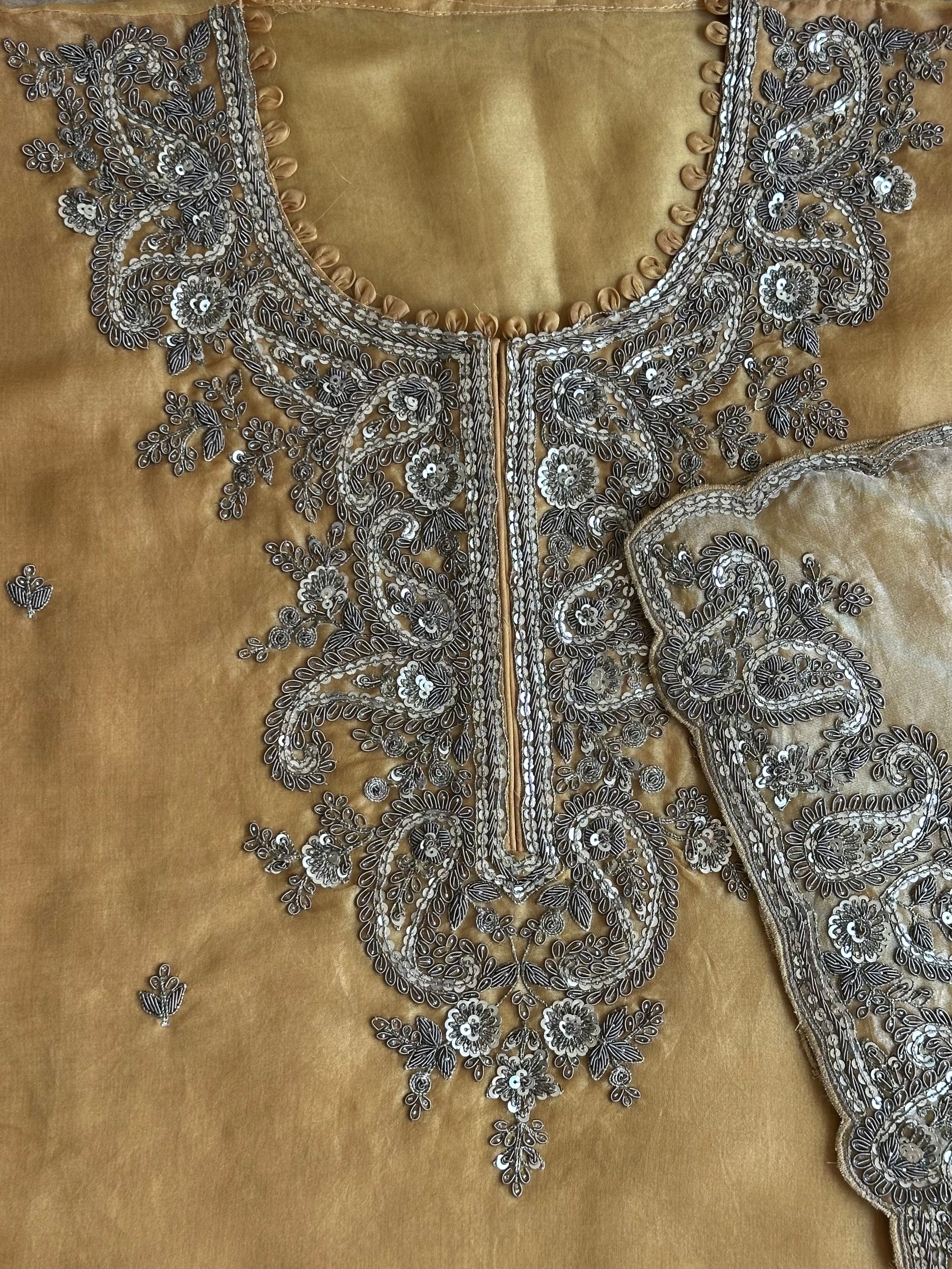 Zar Gul Mustard Tissue Ensemble