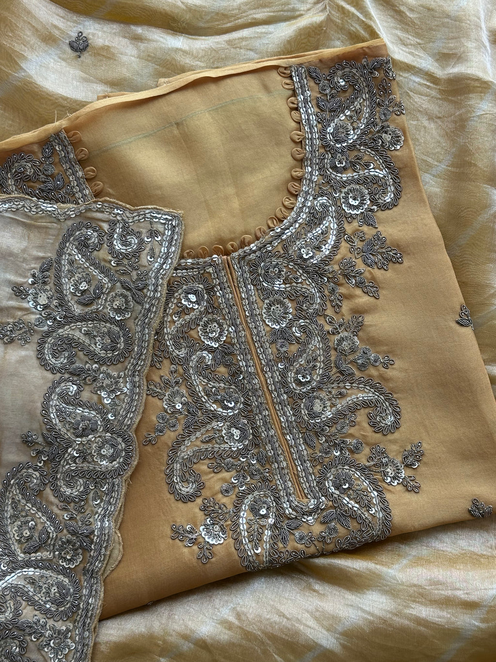 Zar Gul Mustard Tissue Ensemble