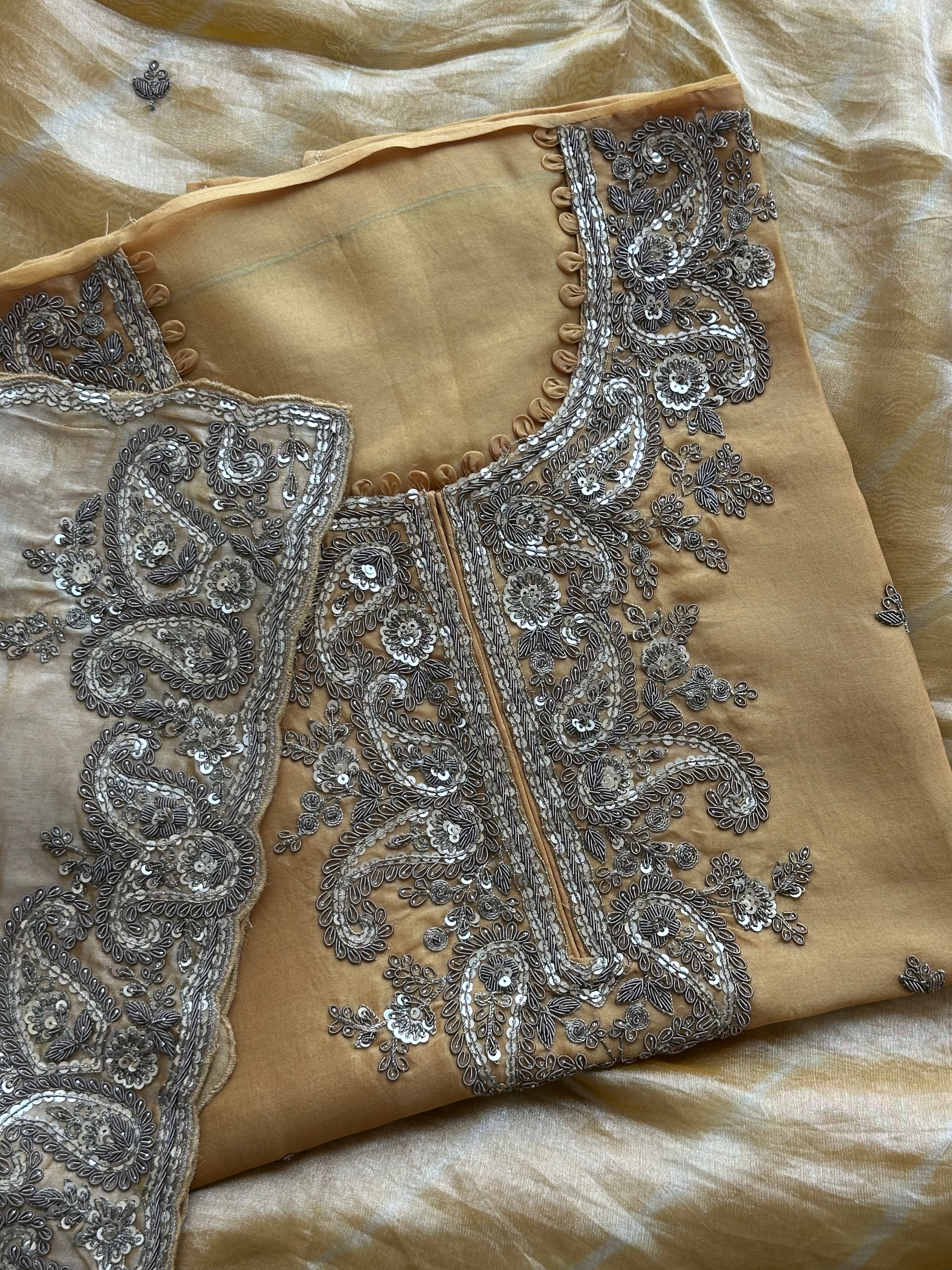 Zar Gul Mustard Tissue Ensemble