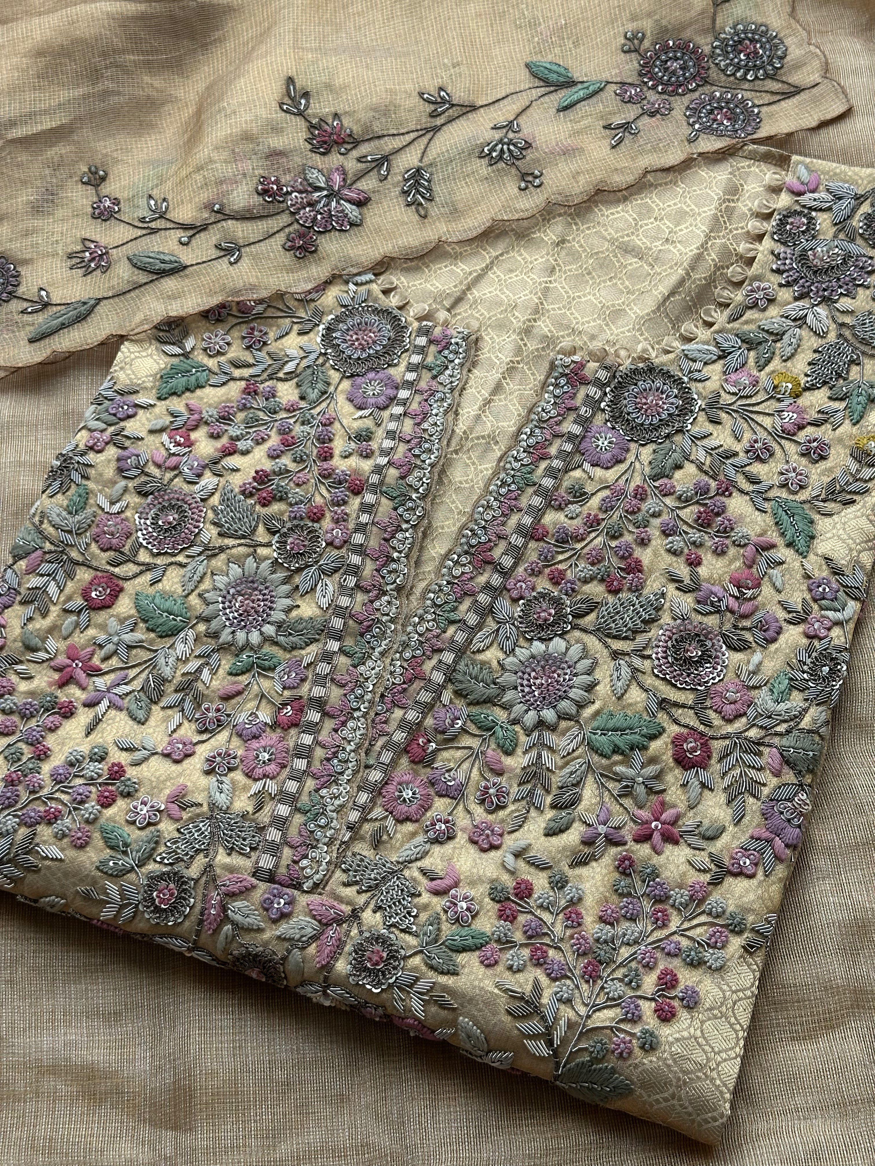 Noor-e-Zareen | Pure Tissue Luxury Unstitched Suit