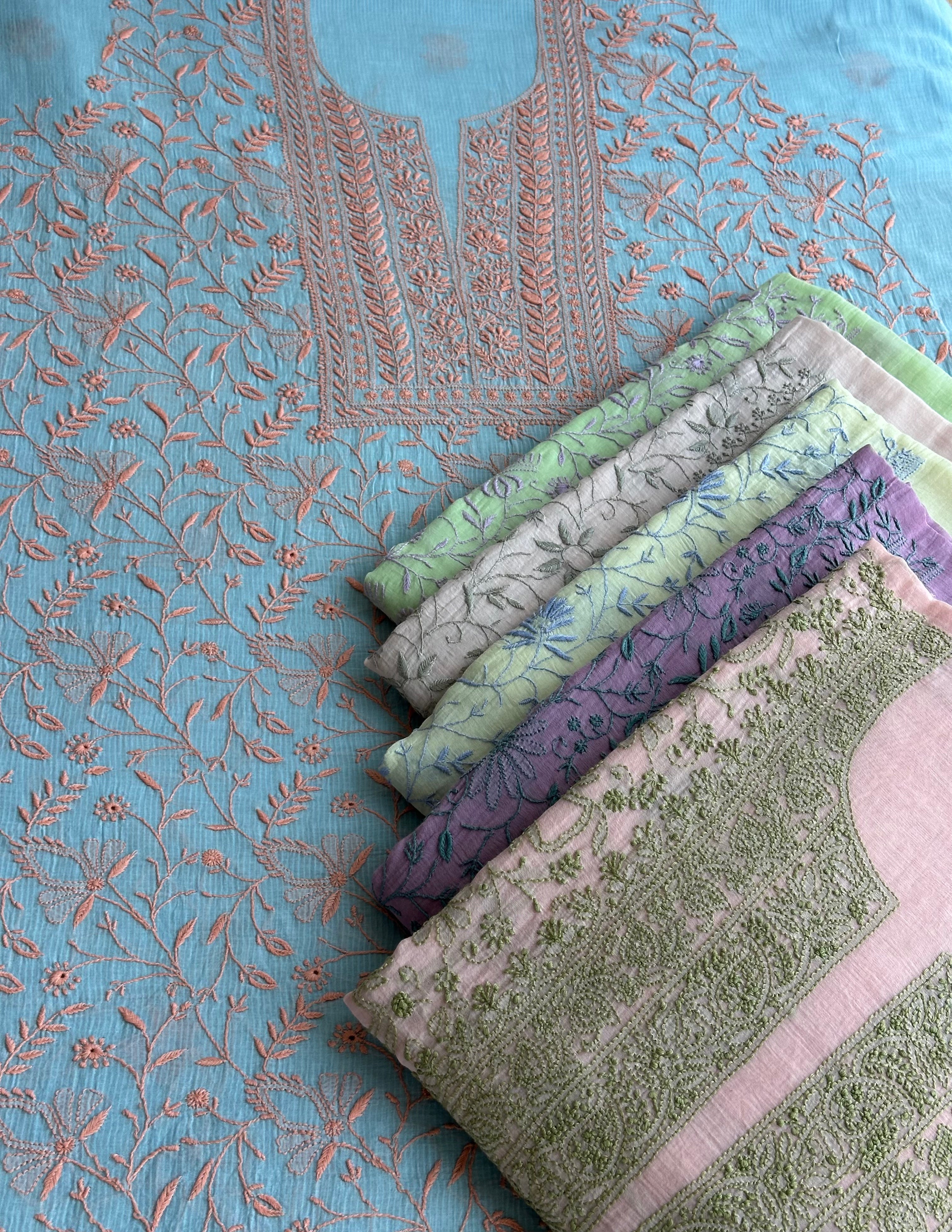 Gulbahar Pure Mull Chikankari Suit Set