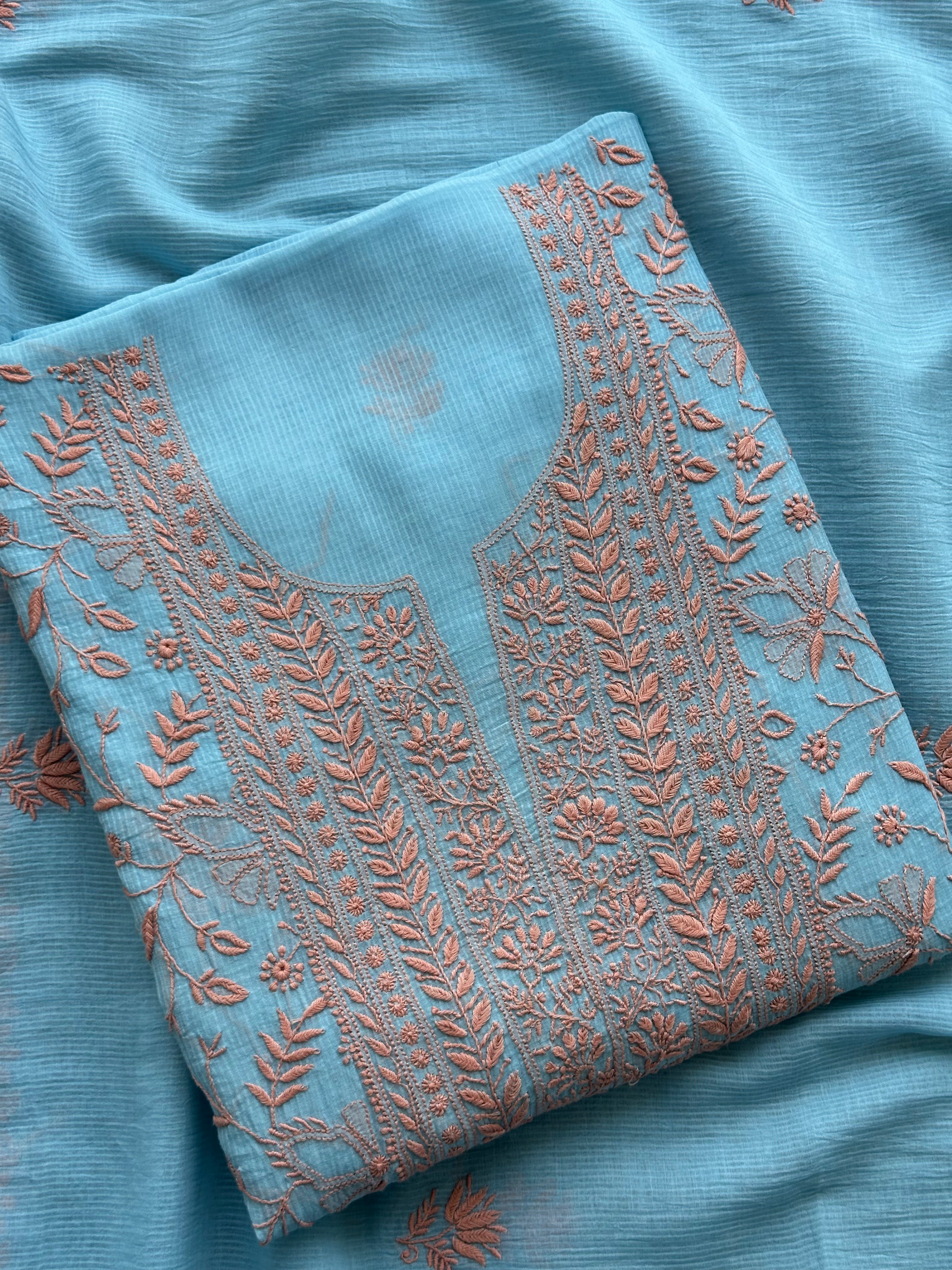 Gulbahar Pure Mull Chikankari Suit Set