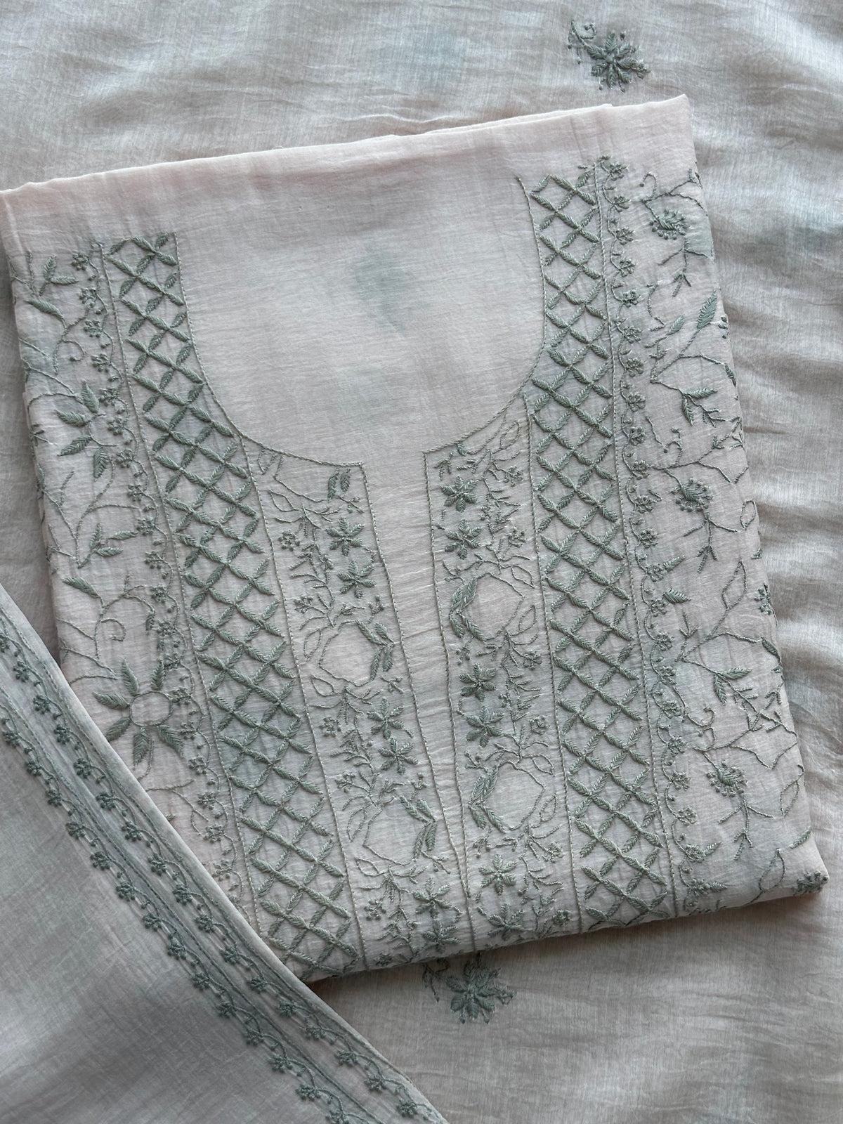 Gulbahar Pure Mull Chikankari Suit Set