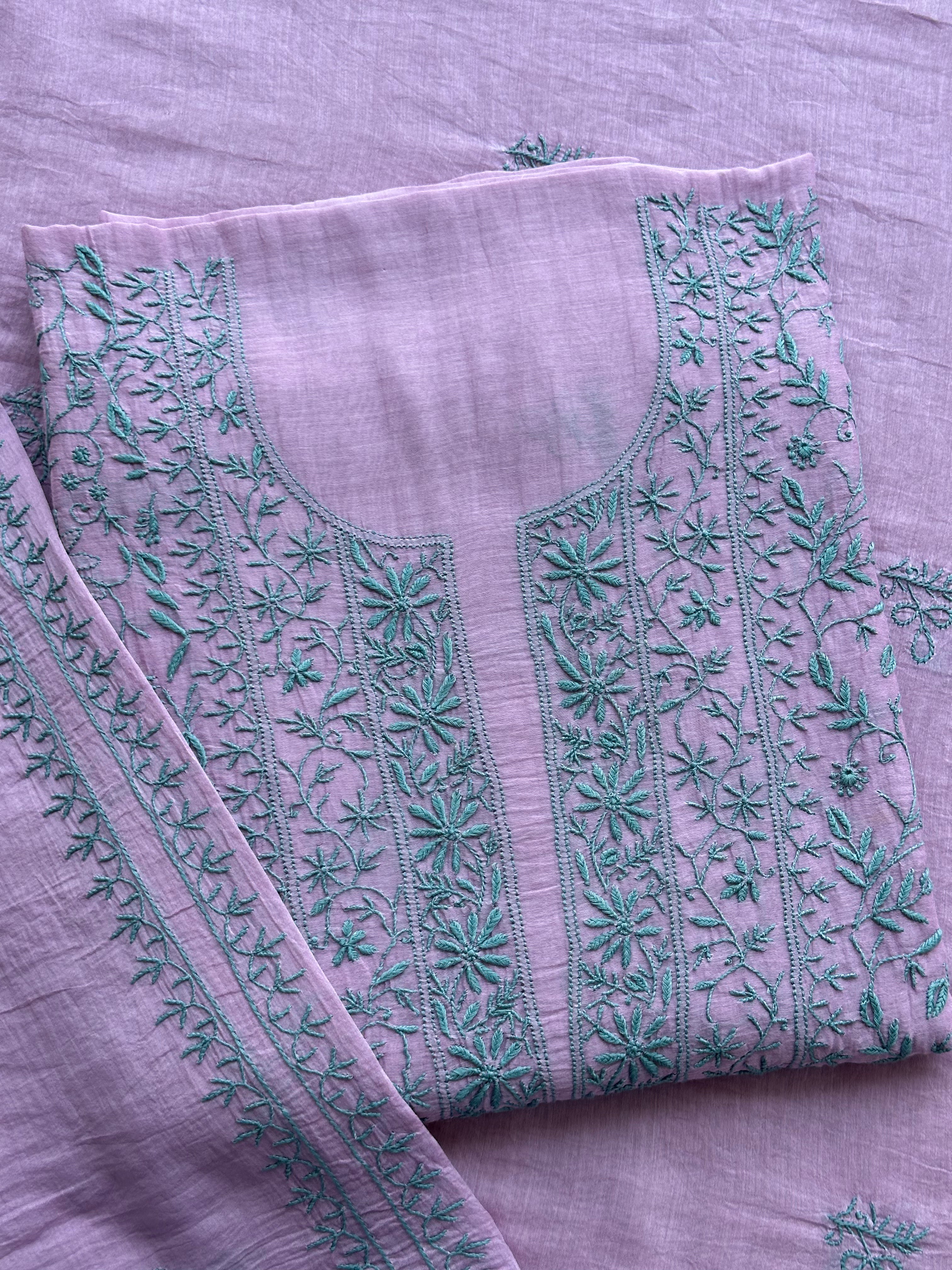 Gulbahar Pure Mull Chikankari Suit Set