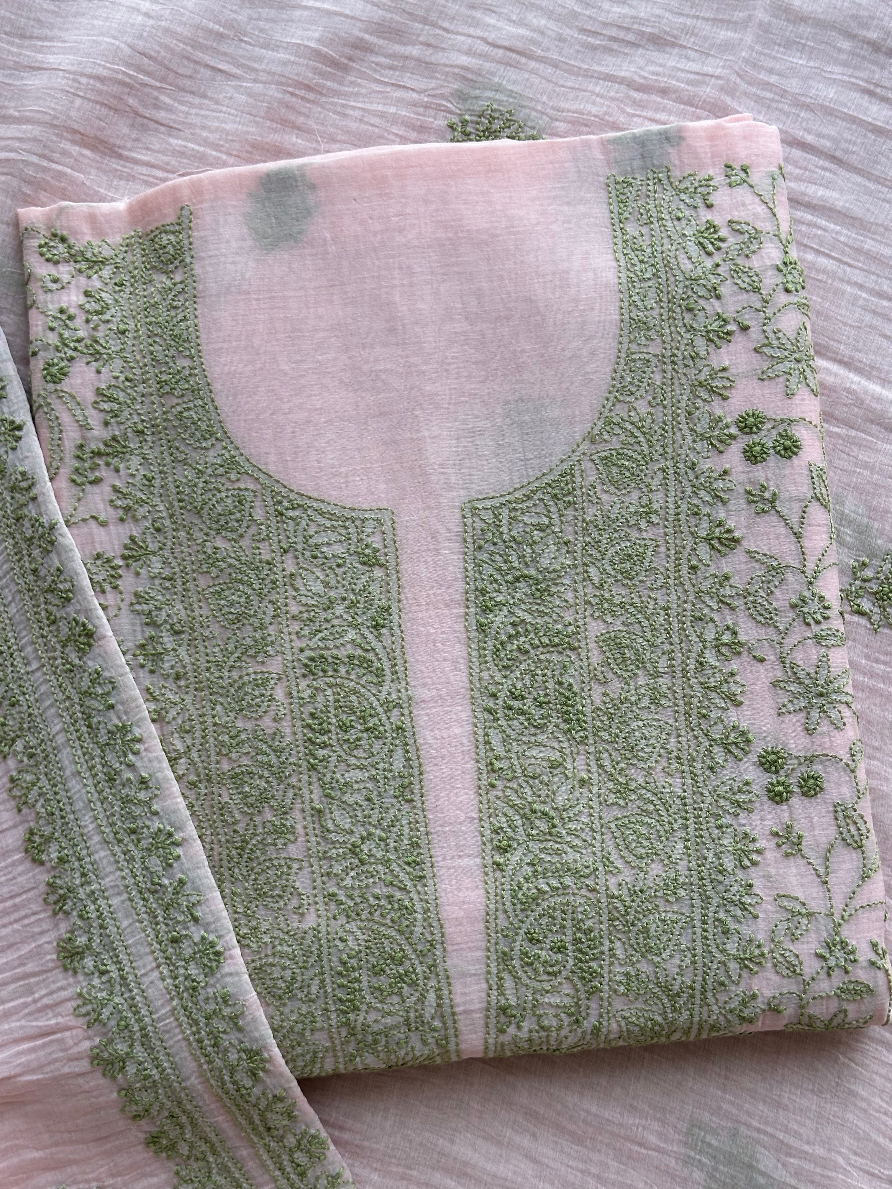 Gulbahar Pure Mull Chikankari Suit Set